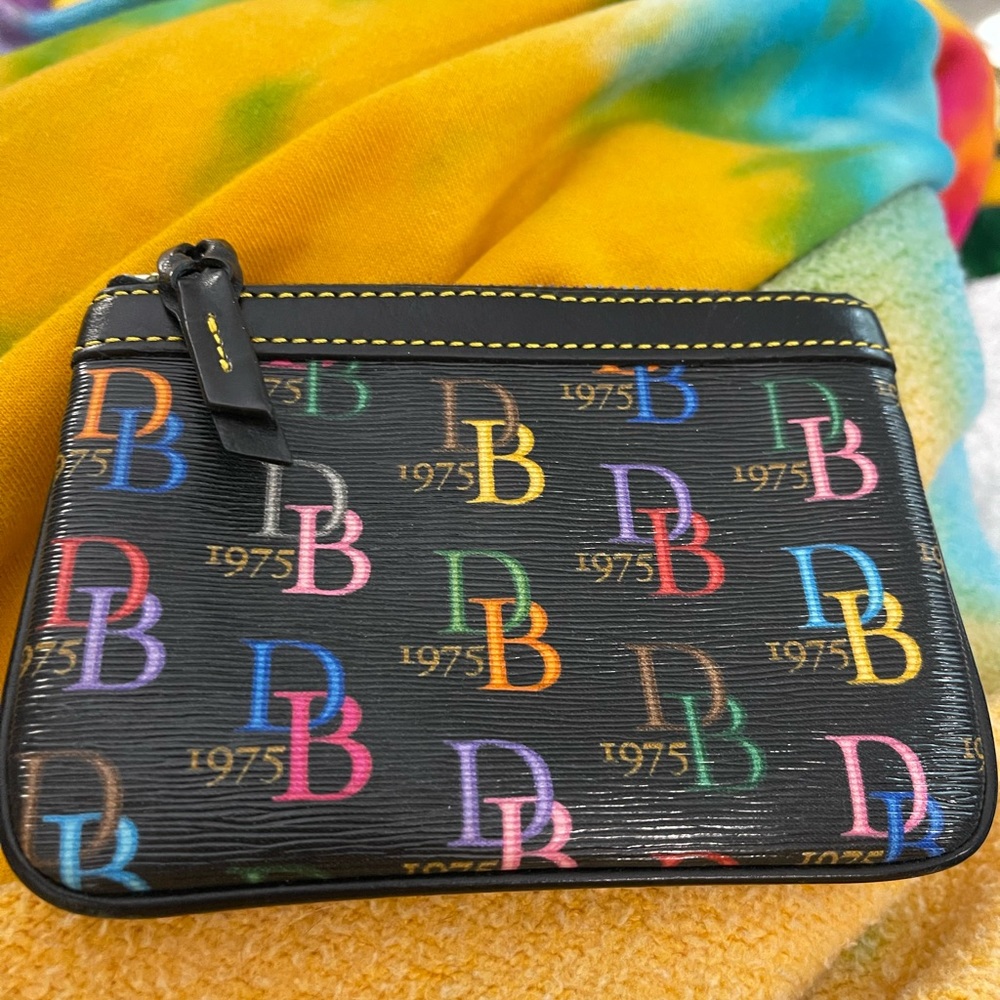 Dooney and Bourke wristlet with rainbow zipper